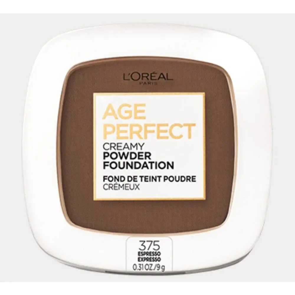 L'Oreal Age Perfect Creamy Powder Foundation w/ Minerals 375 Espresso New
